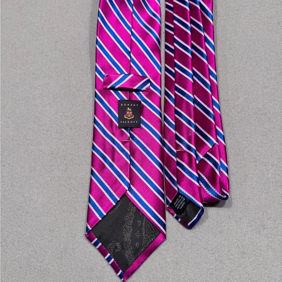 Robert Talbott Pink and Blue Striped Tie - Picture 2 of 5